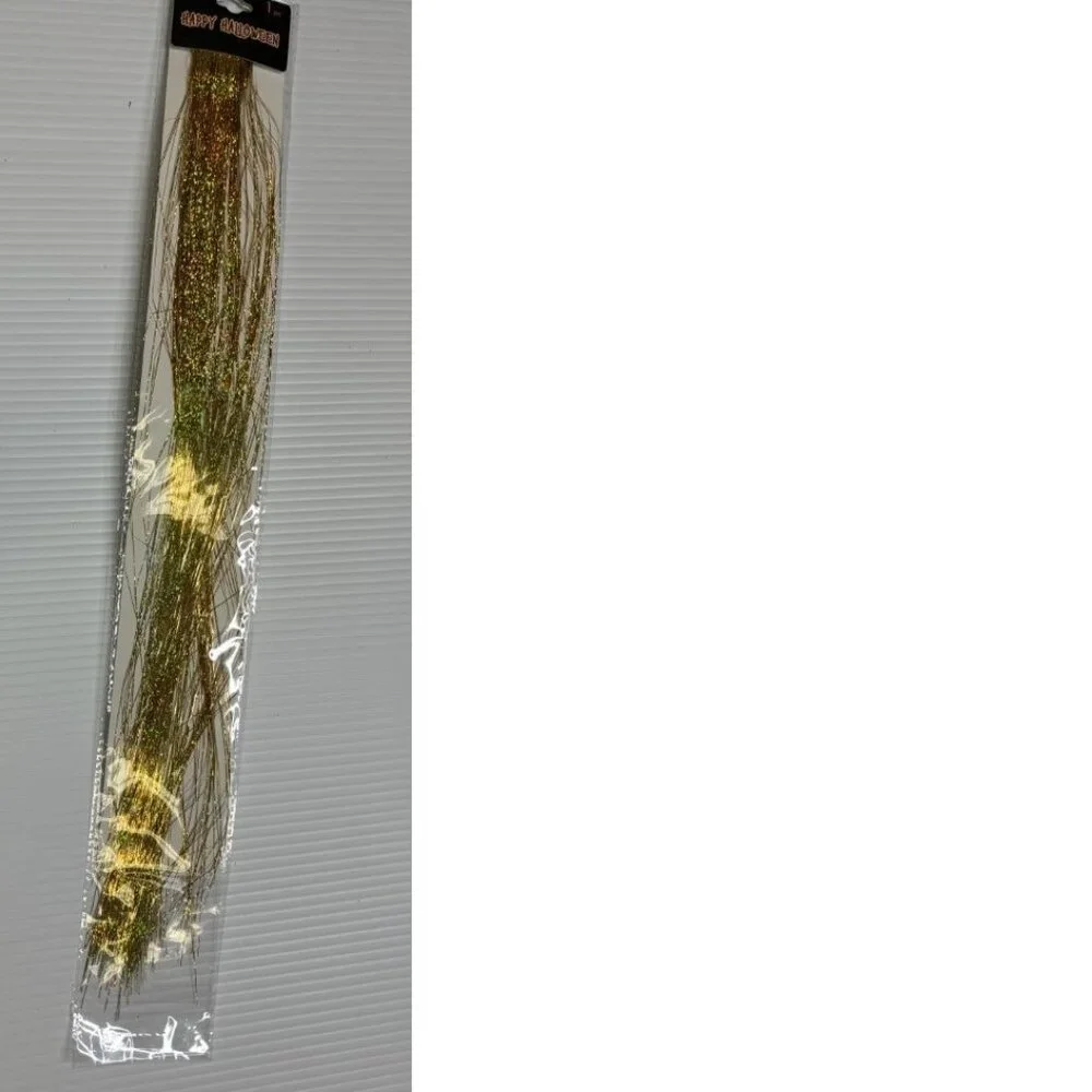 Hair Extensions Halloween Gold Glitter Set of 2 Synthetic Hair 19